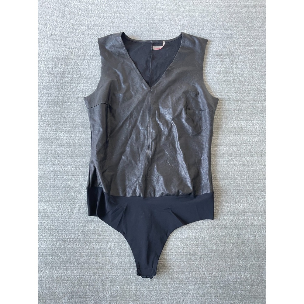 Commando Faux Leather Bodysuit Women M‎ Black Pirate Minimalist Capsule